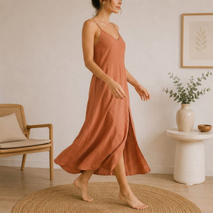 Ensemble de pyjama d'été pour femmes en lin naturel, confortable et doux, vêtements de détente pour femmes, ensemble de vêtements de nuit - Product Image 5