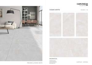 Elegante Loseta de Porcelana Tallada 600x1200, Formato Grande, Superficie Texturizada Premium, para Paredes y Pisos, Uso en Interiores y Exteriores - Product Image 3