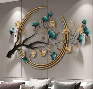 Décoration Murale Élégante en Métal Acier Inoxydable Gravé Motif Feuille Style Art Déco – Nouveauté Vente en Gros pour Salon et Chambre à Coucher - Product Image 2