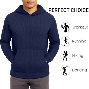 Pull à capuche thermique en coton polyester gaufré uni pour homme, anti-rétrécissement, fabriqué en New Jersey par Ziakot Industry - Product Image 3