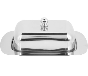 Boîte à beurre design en acier inoxydable poli brillant pour le stockage du fromage et le service du petit-déjeuner, récipient de cuisine - Product Image 4