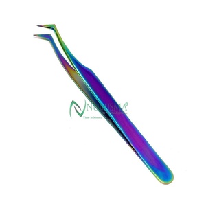 Pince à épiler fine et légère en acier inoxydable japonais antistatique Fiber Grip pour extensions de cils - Product Image 6