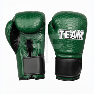 Gants de boxe en cuir professionnels de haute qualité, design personnalisé, service OEM, évacuation de l'humidité, fermeture auto-agrippante - Product Image 1