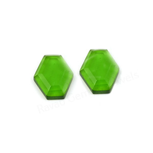 High Quality <b>Peridot</b> Quartz Hexagon Shape Step Cut High Polish 10x16mm Flatback Loose Cabochon Gemstone Jewelry Making Pendant - Product Image 6