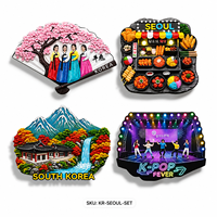 Magnet Kulkas Resin 3D Makanan Jalanan Korea Selatan Seoul Kustom, Suvenir Miniatur Ramah Lingkungan, Dekorasi Rumah Pernikahan Paskah Grosir
