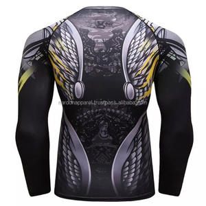Nardon <b>Apparel</b> Custom Sublimation Print Compression Shirt Long Sleeve Quick Dry Plus Size Men Rash Guard - Product Image 6