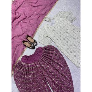 Ensemble de vêtements de fête pour femmes, style dhoti élégant, salwar et dupatta - Product Image 2
