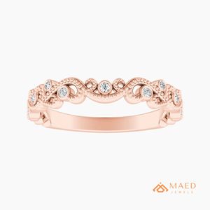 Anillo de Boda de Eternidad Vintage con Diamantes de Moissanita en Oro Rosa para Mujer, Joyería de EE. UU. - Product Image 1