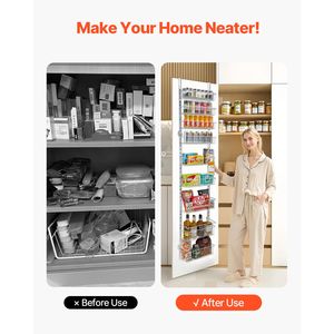 Organizzatore da Cucina a 9 Ripiani in Acciaio Resistente, Montabile Sopra la Porta, Porta Spezie Regolabile a Parete con Sistema di Stoccaggio ad Alta Visibilità - Product Image 5