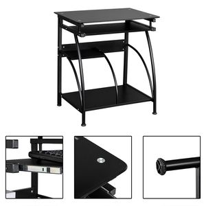 Exquisita Mesa para Portátil Negra RT Integrada con Superficie de Acero Inoxidable para Uso en Oficinas y Edificios Comerciales - Product Image 4