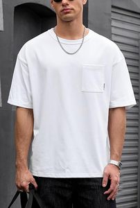 เสื้อยืดโอเวอร์ไซส์ผ้าฝ้ายแท้ 100% น้ำหนัก 220 กรัม พิมพ์ลายตามสั่งที่ไหล่ สไตล์ฮิปฮอป ไซส์พลัส ผ้าฝ้ายแท้ 100% ทรงบ็อกซี่ สำหรับผู้ชาย - Product Image 2