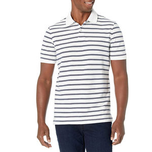 Camisetas Polo a Rayas Personalizadas para Hombre, de Poliéster y Algodón, que Absorben la Humedad, Camisetas Transpirables con Logotipo Bordado Personalizado - Product Image 3