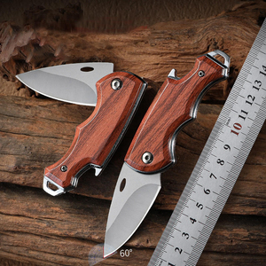 Couteau de poche en bois, DIY, OEM, aventure en plein air, camping, acier au carbone, couteau pliant artisanal, lame en carbone forgée à la main, durable - Product Image 6