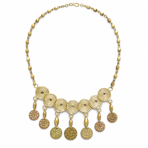 Collier Statement en Laiton Doré avec Perles Turquoises et Pendentif en Cristal, Chaîne à Accent Strass, Bijoux en Gros - Product Image 3