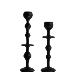 Support à bougie décoratif noir fini pour la décoration intérieure, porte-bougie de haute qualité en aluminium coulé, fait main et personnalisé - Product Image 3