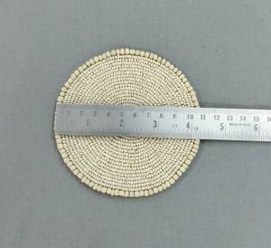 Handmade Round Bamboo Beaded Bar Mat Minimalist Reusable <b>Drinkware</b> <b>Accessory</b> 4 Inch Diameter - Product Image 2