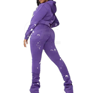 Ensemble de survêtement imprimé pour femme, 2 pièces, style streetwear décontracté, ensemble sweat à capuche et jogging, logo personnalisé, sweat-shirt imprimé pour femme - Product Image 3