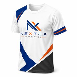 Maillot de sport d'entreprise personnalisé avec logo, uniforme d'équipe blanc, t-shirt en polyester Dry Fit, sublimation - Product Image 2
