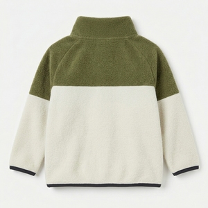 Veste en polaire pour homme, couleur olive, col montant, fermeture éclair, épaisse et confortable - Product Image 3
