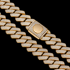 Luxurious Man's 18K <b>Solid</b> Gold Cuban Link Chain Moissanite Hip Hop <b>Necklace</b> Micro Pave Round Brilliant Cut Everyday Wear Jewelry - Product Image 3