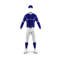 Ensemble uniforme de baseball pour hommes adultes, bleu et blanc, avec short et fermeture boutonnée, en polyester respirant, toutes saisons, avec broderie des numéros d'équipe