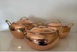 Olla de cocina de cobre martillado con mango de latón puro y tapa, juego de utensilios de cocina de cobre, olla superventas - Product Image 6