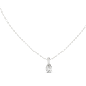 จี้เพชรรูปหยดน้ำสีขาว 14K ทองคำขาวสำหรับผู้หญิง |   ของขวัญวันครบรอบ |   เพชรที่เพิ่งเพาะเลี้ยง - Product Image 1