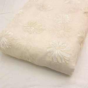 Malty Dobby Embroidered Chiffon Fabric 100% Polyester Breathable Eco-Friendly Wedding Customized Color Textile Supply Exports - Product Image 2