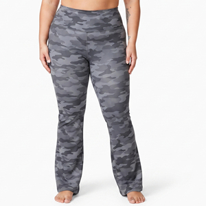 Camo Printed Plus Size <b>Leggings</b> Women <b>Flare</b> Leg Elastic Waist Yoga Pants Gym Workout Wear <b>Flare</b> Tights Polyester Printed Tights - Product Image 1