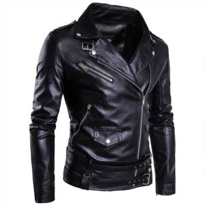 Manteau en cuir de luxe pour homme, chaud, coupe oversize, veste d'hiver tendance, personnalisable, respirant, séchage rapide, col montant, fermeture éclair - Product Image 3