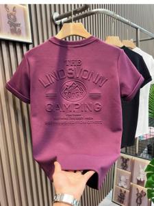 Camisetas de Manga Corta para Hombre, Estilo Urbano, de Algodón, con Estampado Personalizado en Relieve, Holgadas, Transpirables y Ecológicas, Cuello Redondo, Alta Calidad OEM - Product Image 6