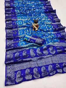 Sari en soie pure de qualité supérieure, sari indien traditionnel de créateur pour femmes - Product Image 5