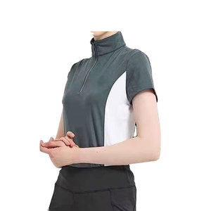 Wholesale Women Breathable Polyester Spandex <b>Short</b> <b>Sleeves</b> Competition Customised Logo Equestrian Horse Riding <b>Base</b> <b>Layer</b> - Product Image 5