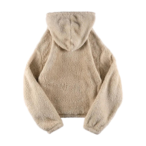 Wholesale <b>Mens</b> Womens <b>Sherpa</b> <b>Fleece</b> Hoodie Soft Warm Winter Hooded Pullover Sweatshirt Custom Design Casual Outdoor Wear Factory - Product Image 4
