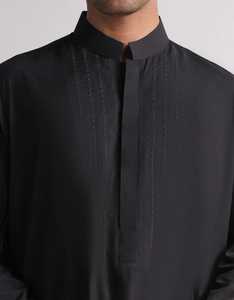 ชุดลำลองผู้ชายแบบ Thobe / Thawb สไตล์ซาอุดิอาระเบีย แขนยาว ความยาวระดับข้อเท้า ผ้าฝ้าย ระบายอากาศได้ดี น้ำหนักเบา ชุดมุสลิมสำหรับเดือนรอมฎอน ตะวันออกกลาง - Product Image 3