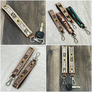 March Expo 2026 Porte-clés en cuir de vachette fait main style western avec dragonne personnalisée - Accessoire cadeau pour cowgirl - Product Image 3