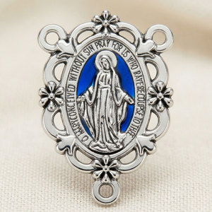 Crucifijo central para piezas de rosario, para la fabricación de joyería católica infantil, de aleación de zinc fundido a presión, chapado en oro, personalizable, OEM - Product Image 1