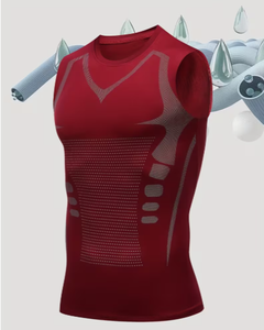 HAWK SPORTS INDUSTRIES Débardeur de compression en polyester tricoté pour homme, col rond, rouge uni, respirant, sportif, sans manches, pour la gym et l'entraînement - Product Image 5