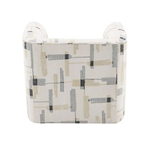 Poltrona Girevole Darya in Tessuto Beige con Motivo per Soggiorno - Product Image 5