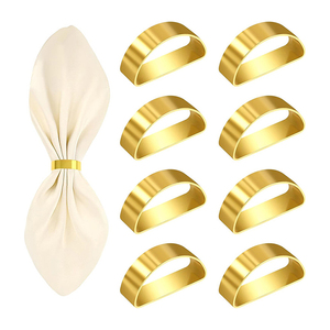 Lot de 8 Anneaux de Serviette en Acier Inoxydable Doré de Haute Qualité – Vendeur Mondial |   Accessoires de table haut de gamme à prix exceptionnel - Product Image 1