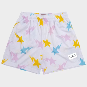 Pantalones Cortos de Malla Unisex Personalizados al por Mayor, Casuales, de Alta Calidad, para Fitness, 100% Poliéster, Cintura Media, Cierre con Cordón, Secado Rápido - Product Image 1