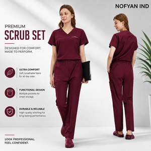 Unisex High Quality Printed Quick-Drying Polyester Dobby <b>Scrub</b> <b>Sets</b> for Medical Work Surgical Clothes Short Sleeve Hospital Use - Product Image 1