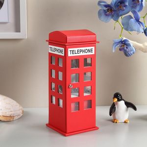 Portagioie in Pelle Rossa Stile Telefono Britannico, 29 cm di Altezza, Soluzione di Archiviazione Elegante e Unica - Product Image 3