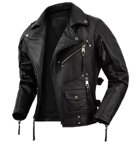 Chaqueta de Motociclista Unisex de Cuero Vacuno Genuino, Chaqueta de Cuero Natural para Motociclista, Chaqueta de Moto Vintage Retro de Secado Rápido para Todas las Estaciones - Product Image 6