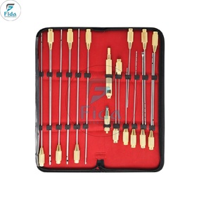 Ensemble de canules de liposuccion Fida, 17 pièces, acier inoxydable, réutilisables pour la chirurgie plastique, certifié CE ISO13485, garantie à vie, classe I - Product Image 1