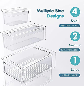 7-Piece Airtight Fridge <b>Storage</b> <b>Container</b> Set for <b>Kitchen</b> Organization BPA-Free Food <b>Storage</b> Boxes with Lids Stackable. - Product Image 4