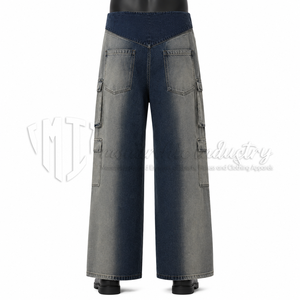 Pantalones Vaqueros Cargo Vintage para Hombre, Lavados, de Pierna Ancha, Corte Holgado, con Múltiples Bolsillos, Estilo Urbano - Product Image 2