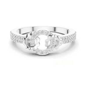 Anillo con Motivo Floral de Diamantes Cultivados en Laboratorio, Oro Rosa de 14K, Banda Entrelazada con Pavé, Gema Ética y Sostenible Certificada - Product Image 3