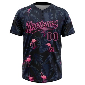 เสื้อเบสบอลพิมพ์ลายฟลามิงโกแบบกำหนดเอง ระบายเหงื่อได้ดี สำหรับผู้ใหญ่ ใส่ได้ทั้งชายและหญิง เสื้อผ้ากีฬาฤดูร้อน แขนสั้น ทรงปกติ - Product Image 2