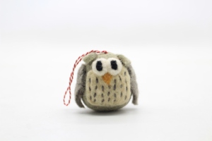 Felted <b>Wool</b> Christmas Ornament Handmade Animal Hanging Decoration Soft Faux Fur Holiday Tree Decor - Product Image 2